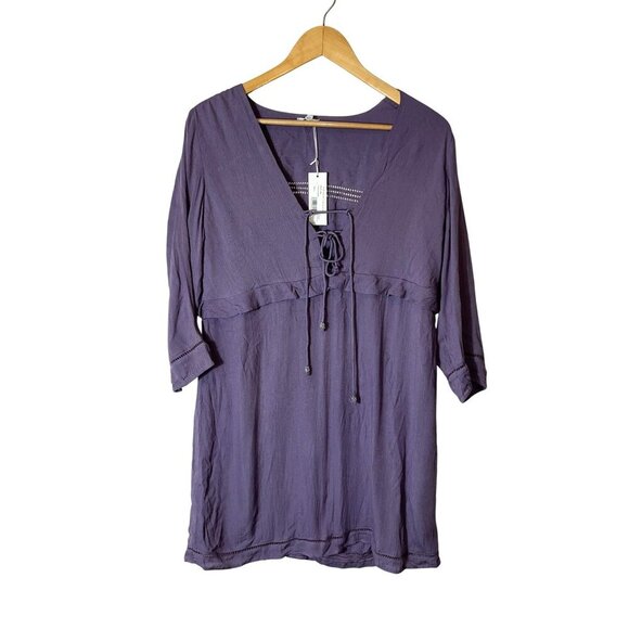 NWT Tavik+ Purple Benson Sage Womens V-Neck Mini Dress Womens ize Small - Picture 2 of 10